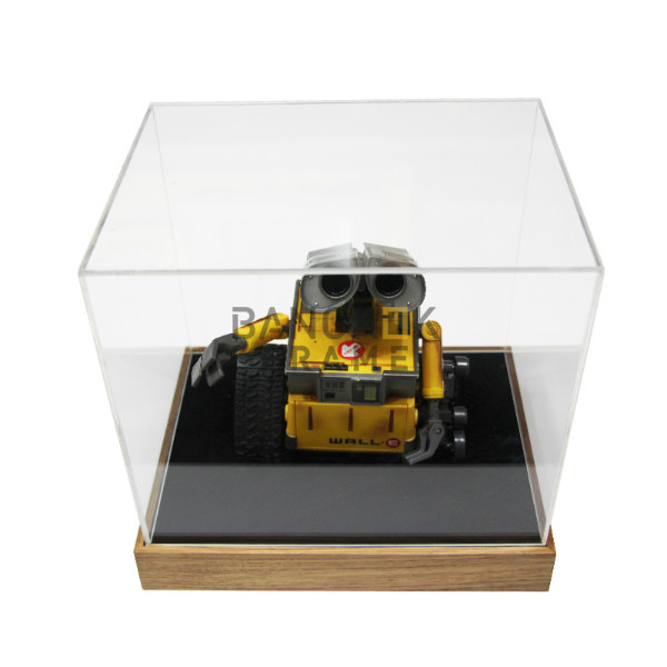 กรอบกล่องใสโชว์สินค้าฐานไม้